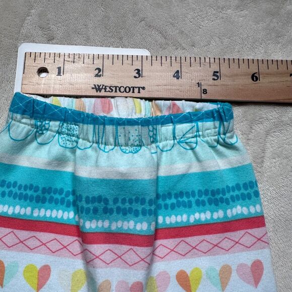 Emerald August Baby Girl 0-3 Months Heart and See Blue/Pink Leggings Pants New - Picture 4 of 6